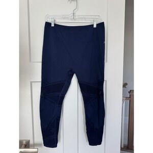 Fabletics Navy Blue Seamless Mesh High Waisted Leggings Women Large Workout Pant